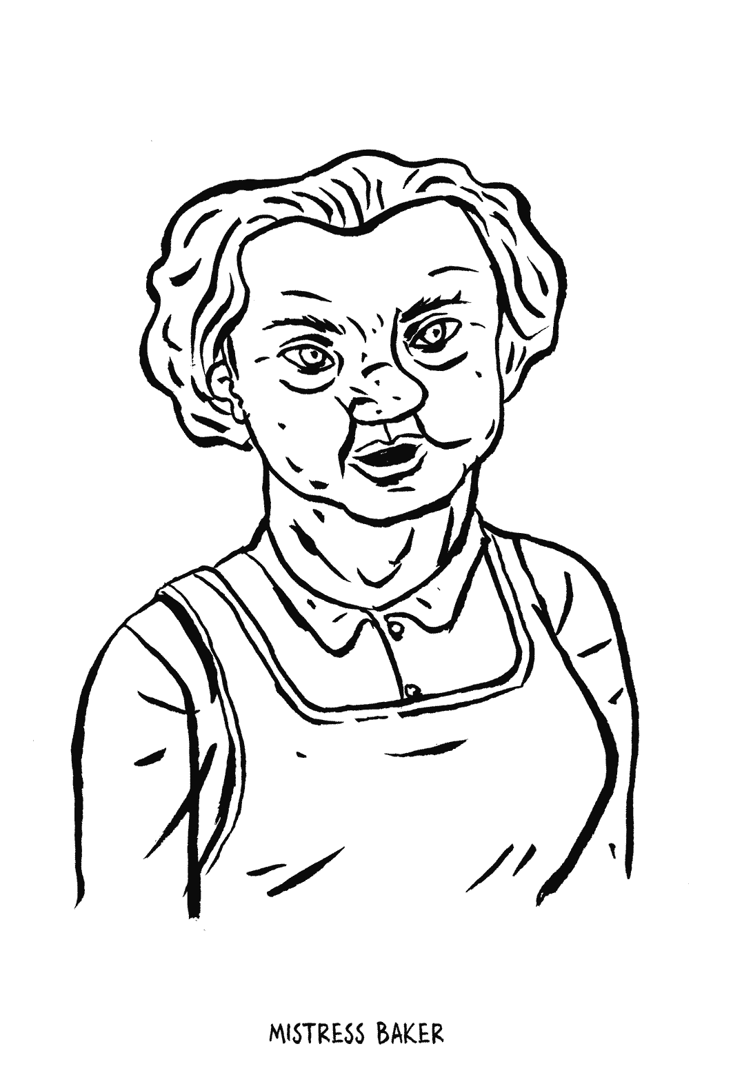 Mistress Baker, illustratie van Johnny Bekaert